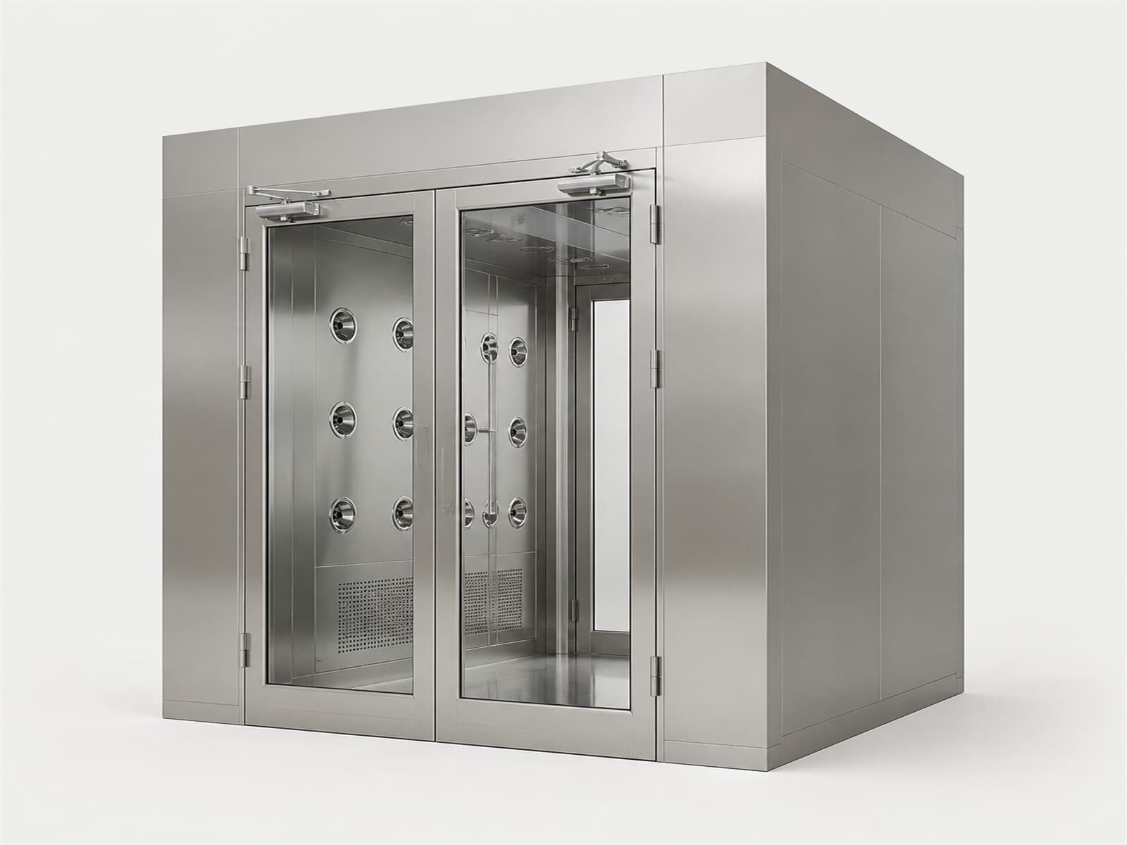 Duchas de Aire y Cajas de Paso — render de estudio